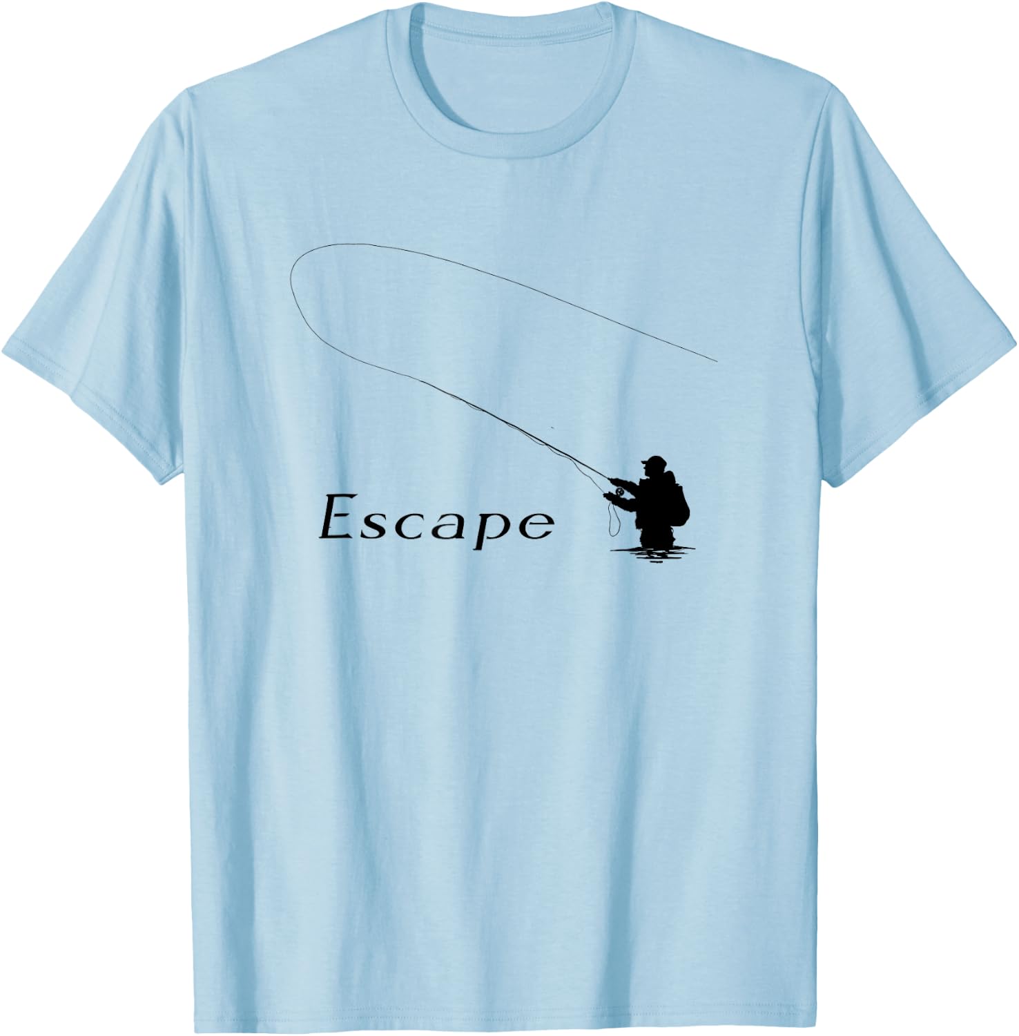 Retro Fly Fishing - Fly Fishing Enthusiast T-Shirt - T-Shirt | Light Blue