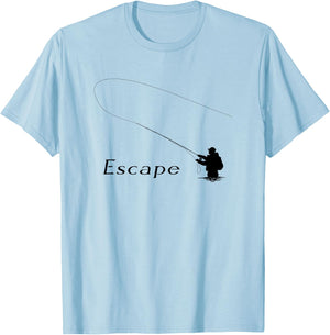 Retro Fly Fishing - Fly Fishing Enthusiast T-Shirt - T-Shirt | Light Blue