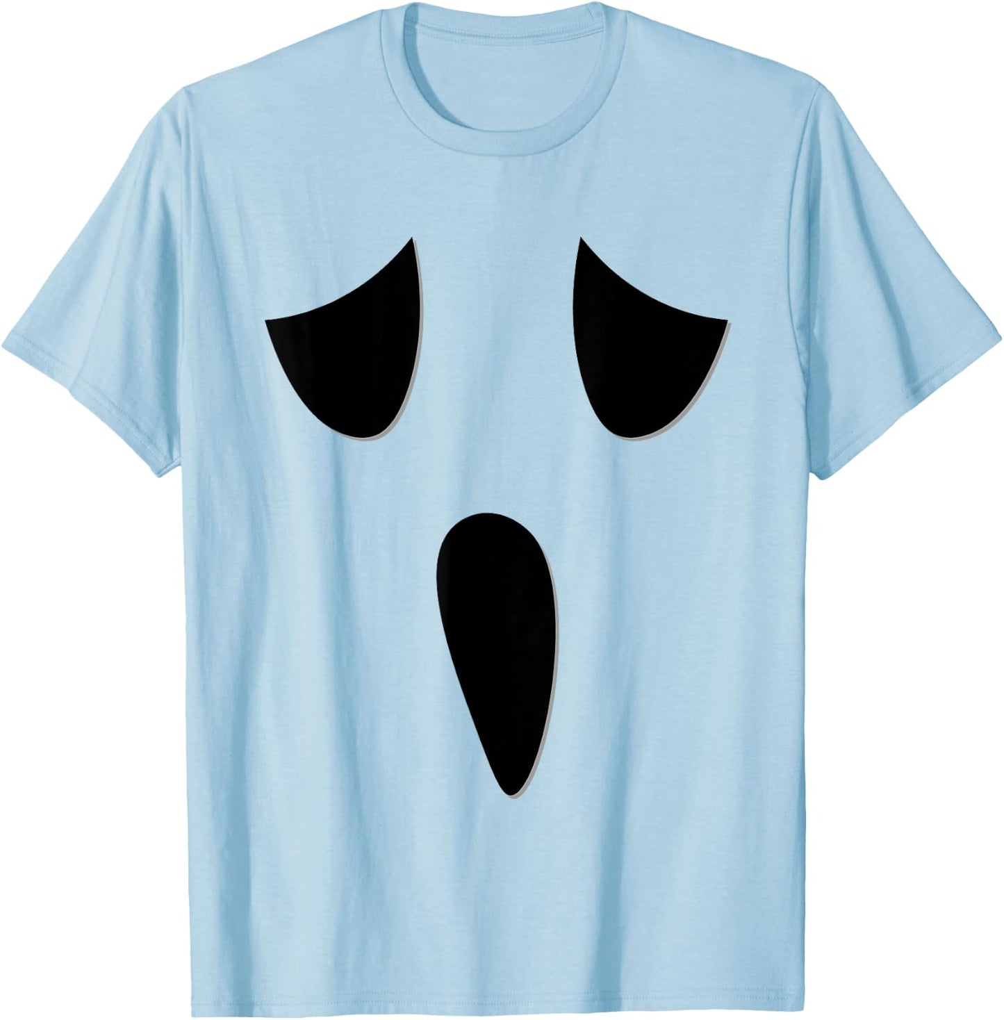Ghost Face Costume Funny Kids Halloween Outfit Ghoul Face T-Shirt - T-Shirt | Light Blue