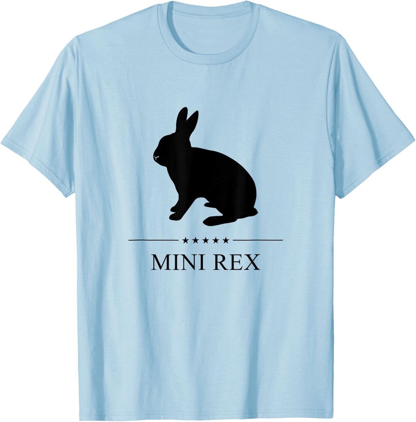 Mini Rex Rabbit Black Silhouette T-Shirt - T-Shirt | Light Blue