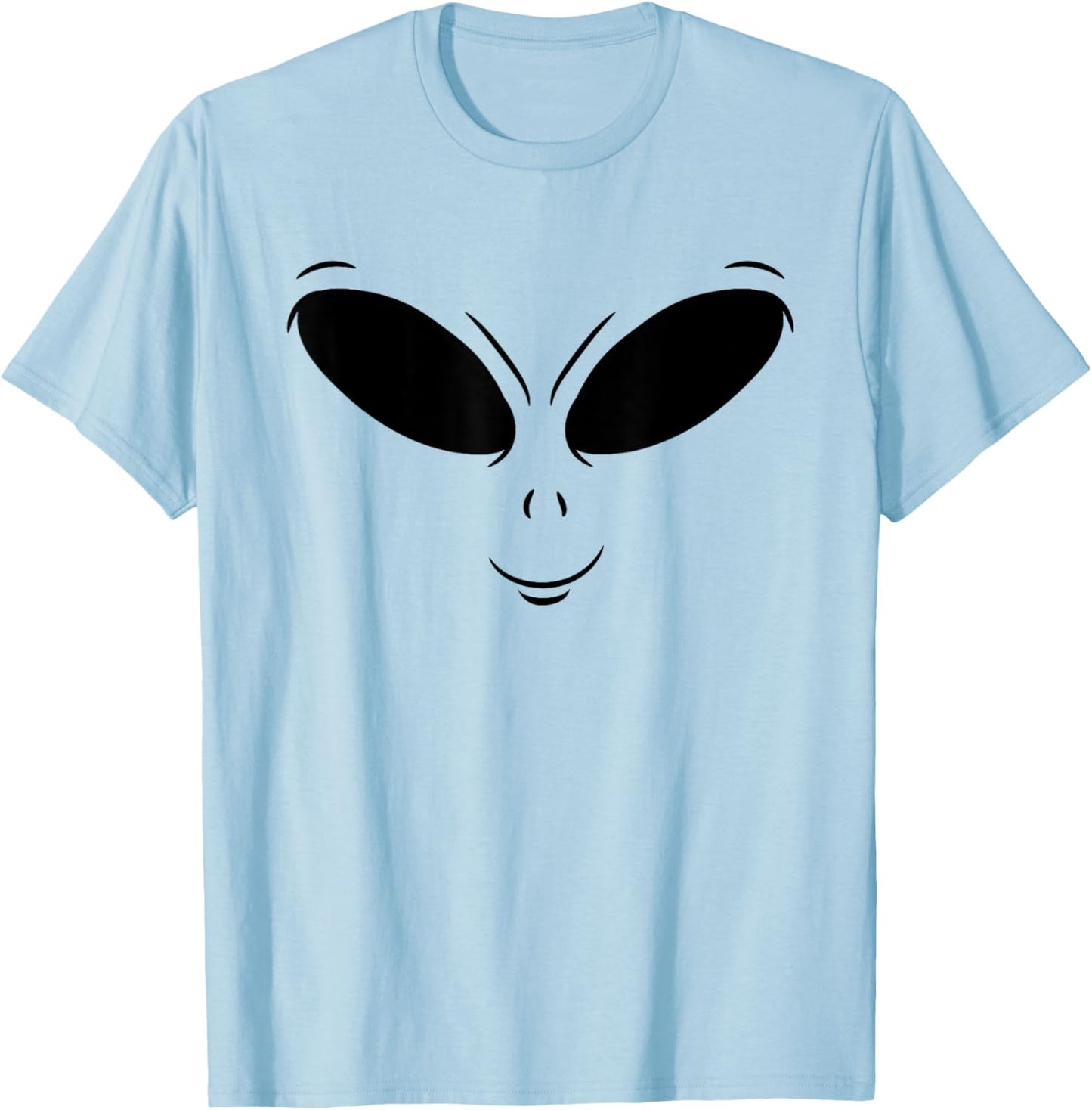 Green Alien Face Halloween Cosmic Galaxy Lazy DIY Costume T-Shirt - T-Shirt | Light Blue