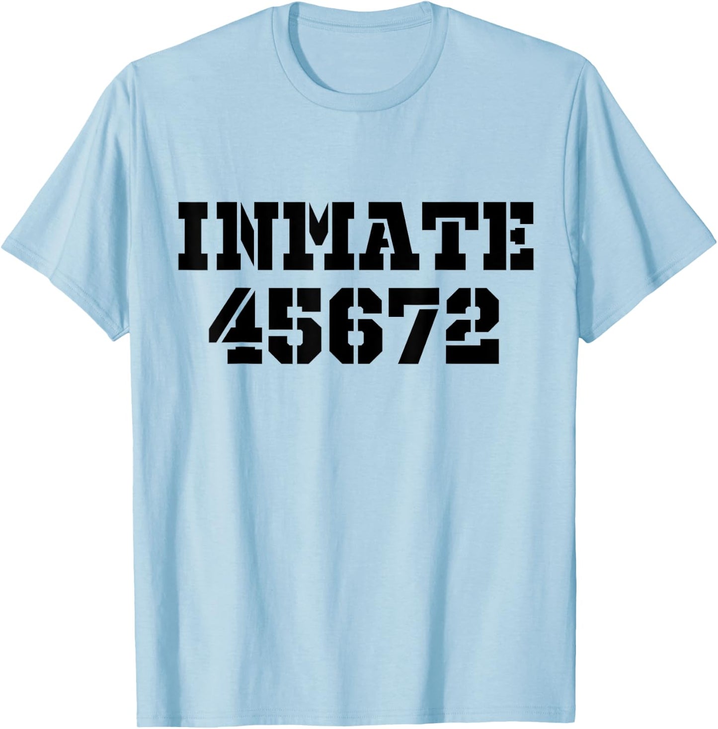 Jail Inmate 45672 Funny Prisoner Halloween Prison Costume T-Shirt - T-Shirt | Light Blue