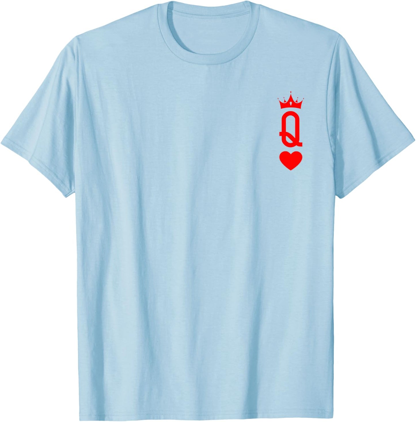 Queen of Heart King And Queen Easy Couple Halloween Costume T-Shirt - T-Shirt | Light Blue