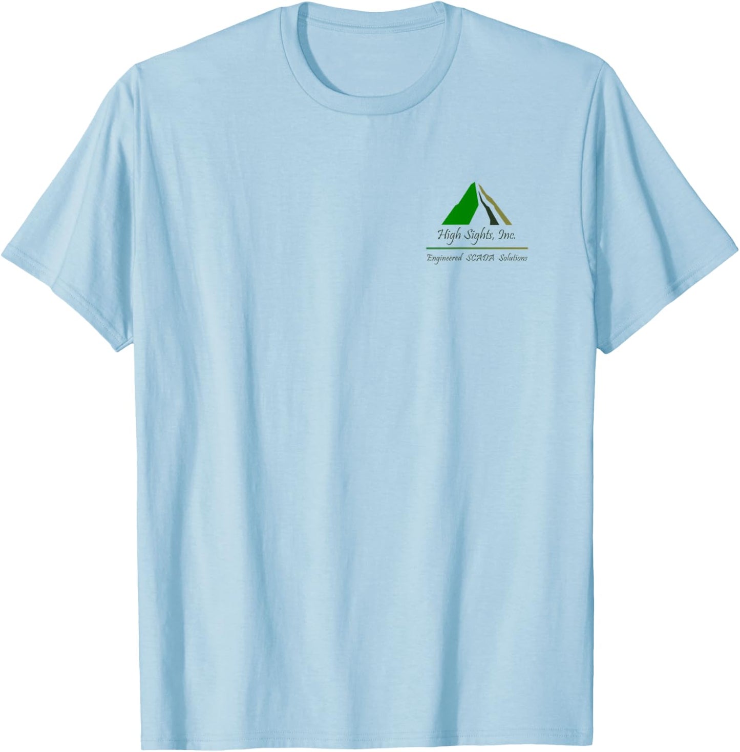 High Sights Inc. Engineered Scada Solutions Logo Design T-Shirt - T-Shirt | Light Blue