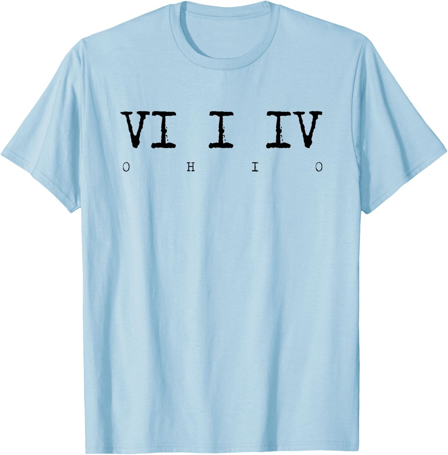 Roman Numeral Area Code Shirt 614 Ohio Gift T-Shirt - T-Shirt | Light Blue