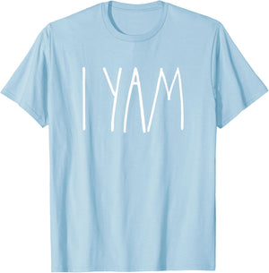 Thanksgiving Couples Sweet Potato I Yam Shirt Orange T-Shirt - T-Shirt | Light Blue