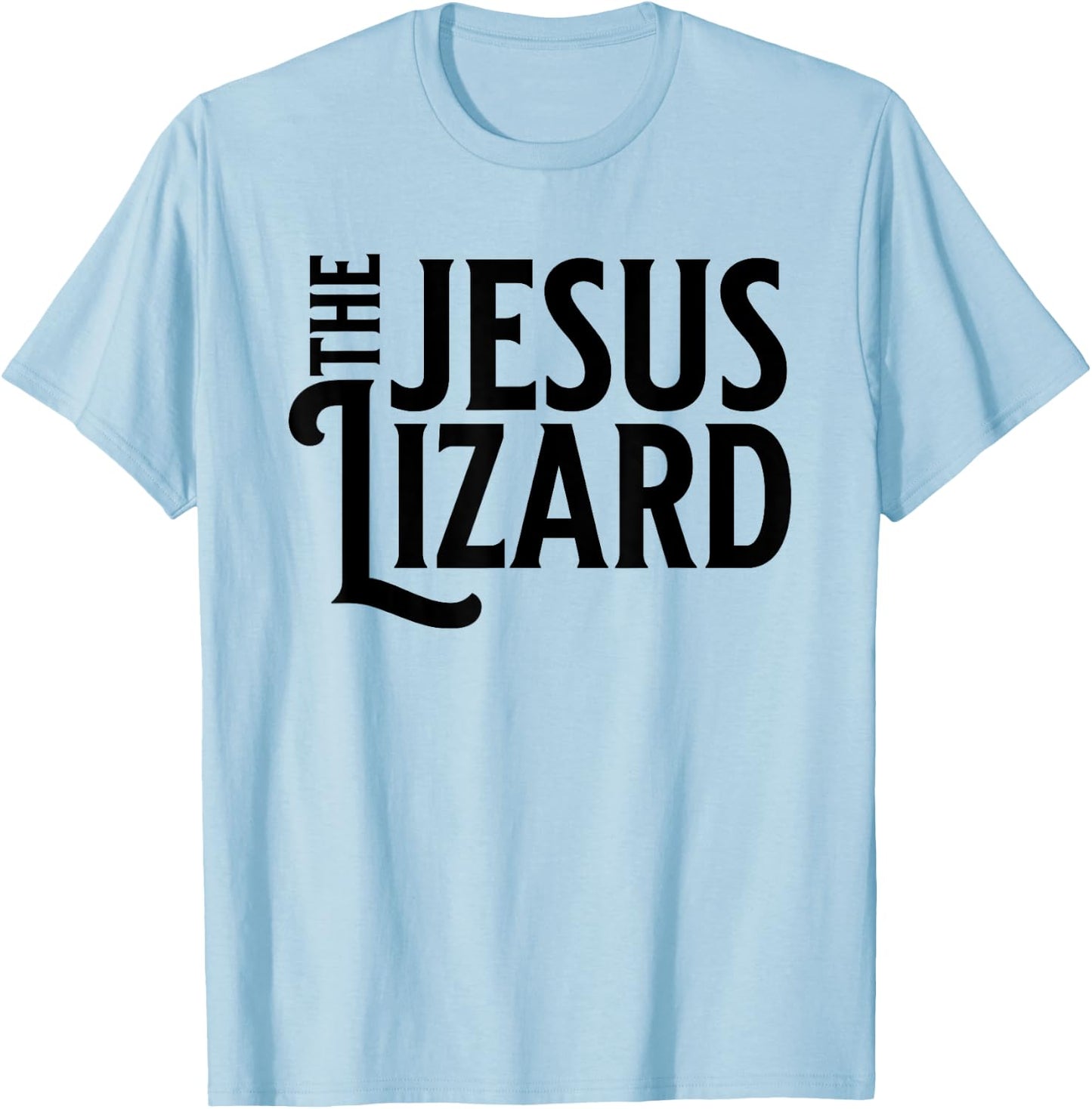 The Jesus Lizard Black Retro Vintage Text On T-Shirt - T-Shirt | Light Blue
