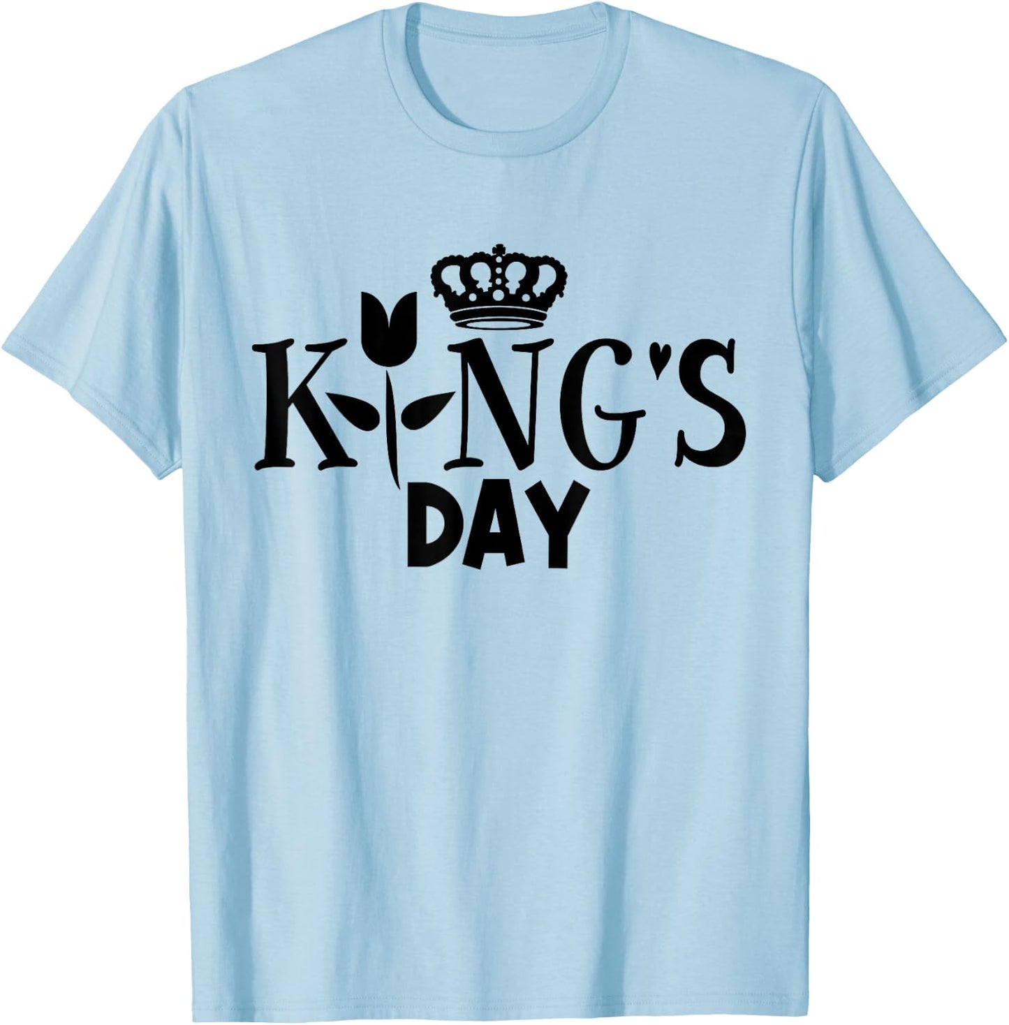 Koningsdag Kingsday Netherlands 2024 Tulip Crown Kings Day T-Shirt - T-Shirt | Light Blue