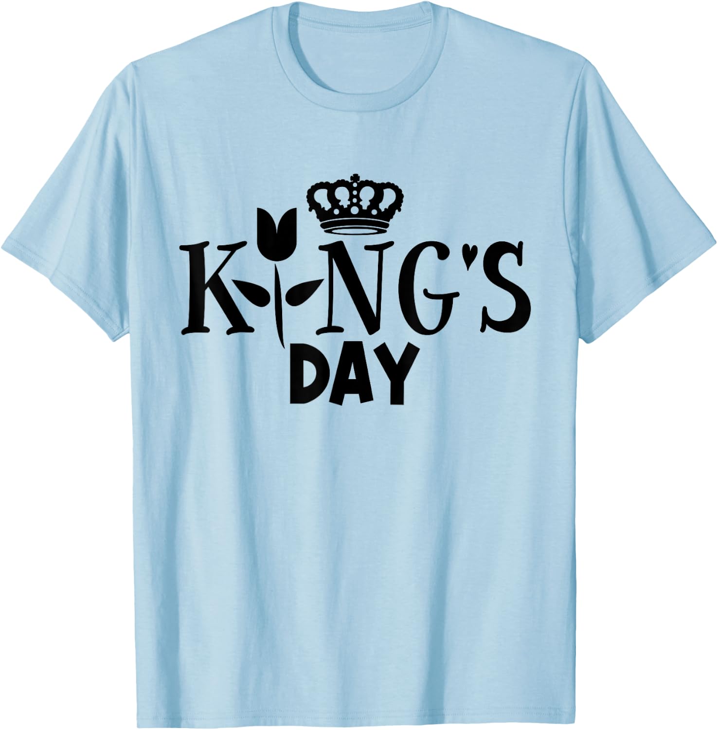 Koningsdag Kingsday Netherlands 2024 Tulip Crown Kings Day T-Shirt - T-Shirt | Light Blue