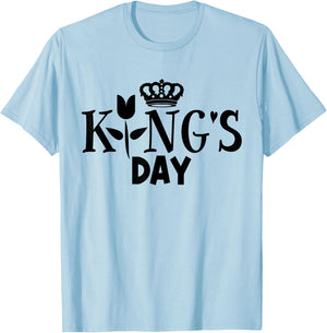 Koningsdag Kingsday Netherlands 2024 Tulip Crown Kings Day T-Shirt - T-Shirt | Light Blue