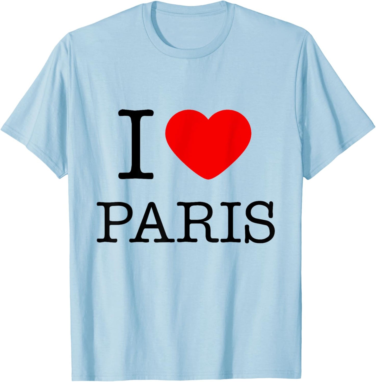 Enjoy Wear I Love Pairs Graphic - Paris Novelty Graphic T-Shirt - T-Shirt | Light Blue