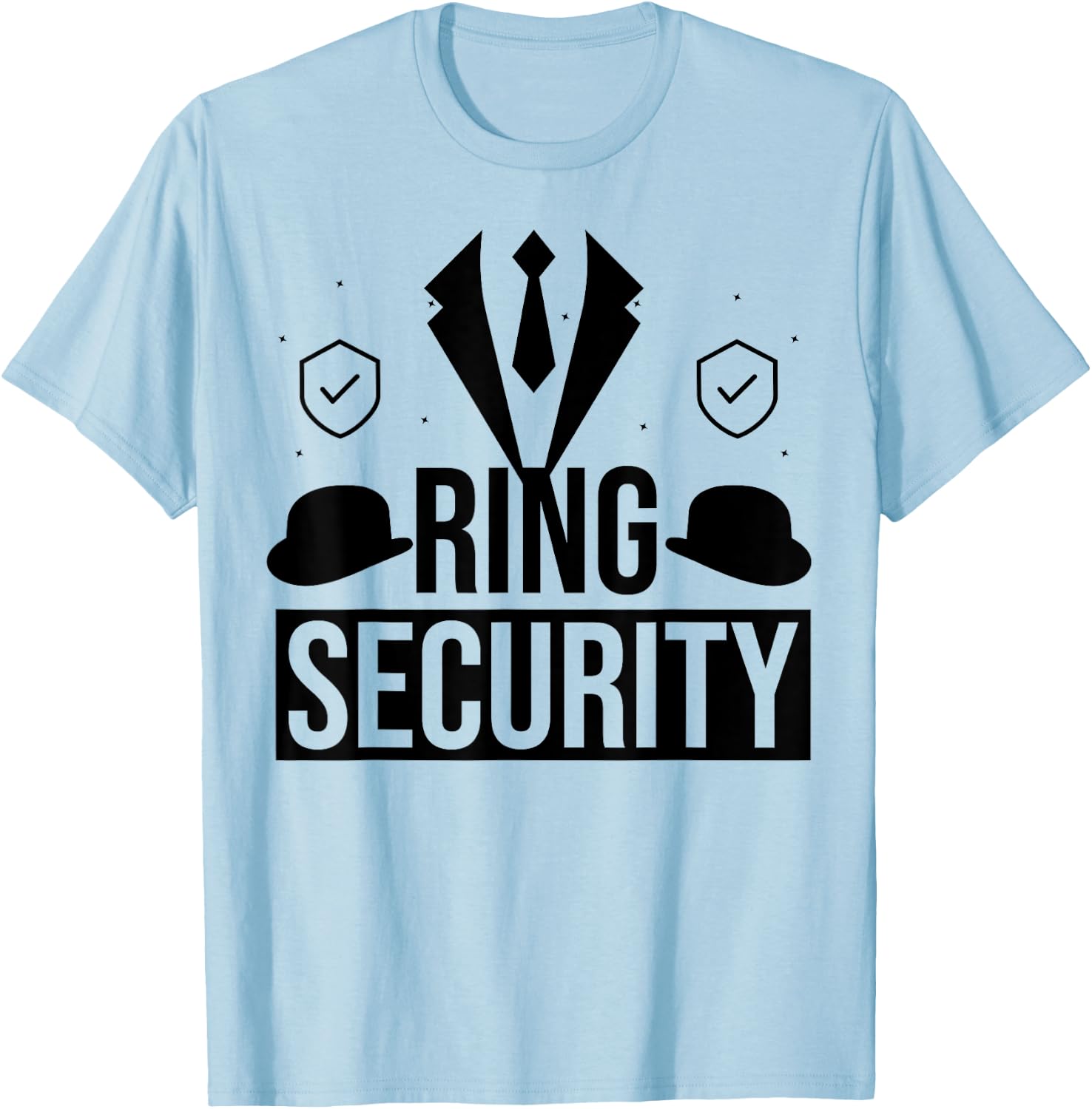 Ring Security Kids Ring Bearer Boys Wedding Tuxedo Party T-Shirt - T-Shirt | Light Blue