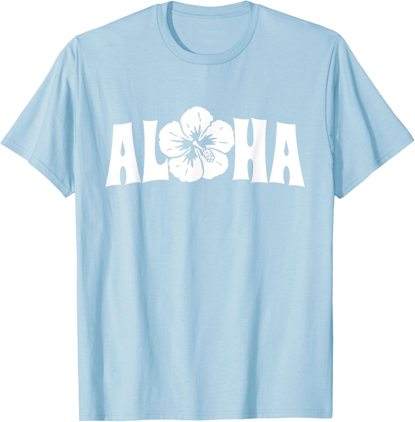 Aloha Hawaii Trip Summer Vacation Girls Women Beach Flower T-Shirt - T-Shirt | Light Blue