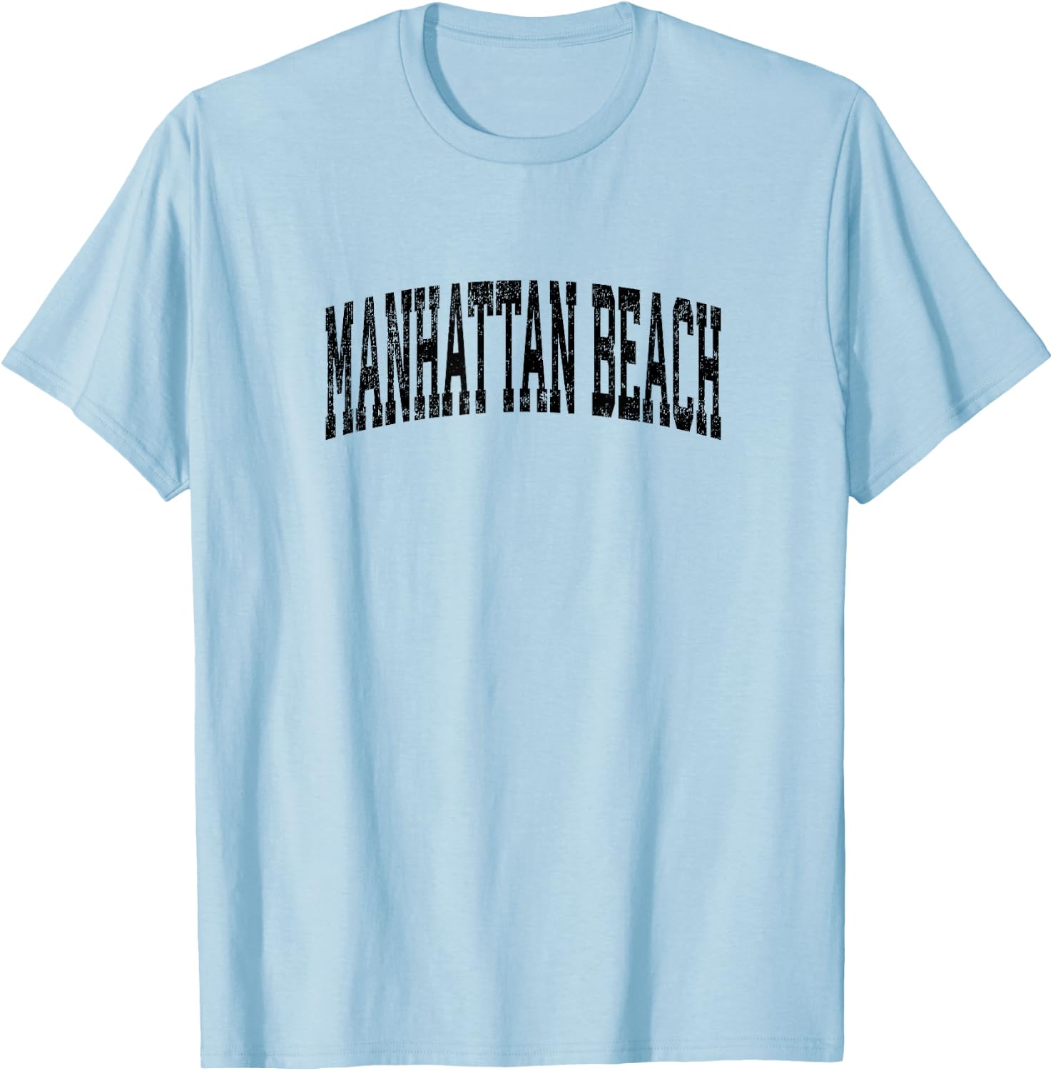 Manhattan Beach California CA Vintage Athletic Sports Black T-Shirt - T-Shirt | Light Blue