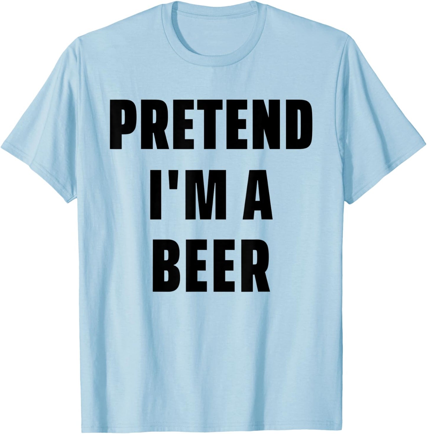 Easy Lazy Halloween Costume Yellow Pretend I'm A Beer T-Shirt - T-Shirt | Light Blue
