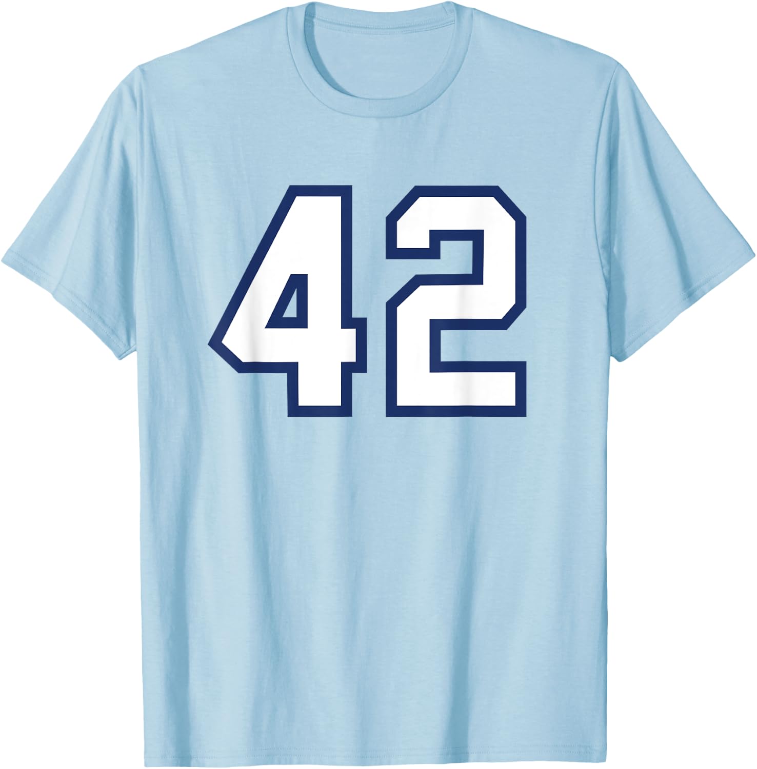 Number #42 Sport Varsity Number T-Shirt - T-Shirt | Light Blue