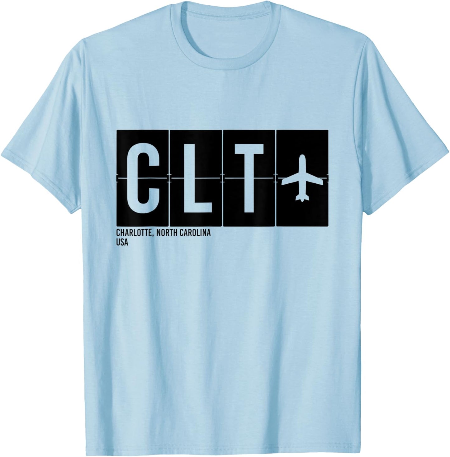 CLT Charlotte North Carolina USA Airport Code Travel T-Shirt - T-Shirt | Light Blue
