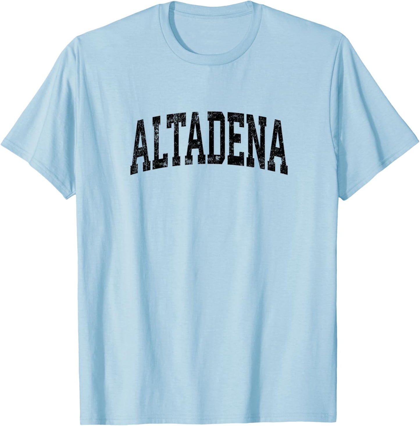 Altadena California CA Vintage Athletic Sports Black Design T-Shirt - T-Shirt | Light Blue