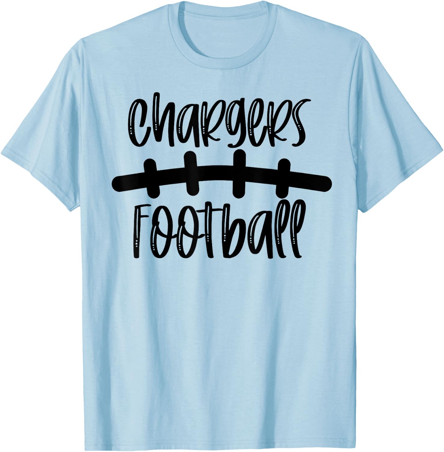 Chargers Football School Spirit Team Mascot Game Night T-Shirt - T-Shirt | Light Blue