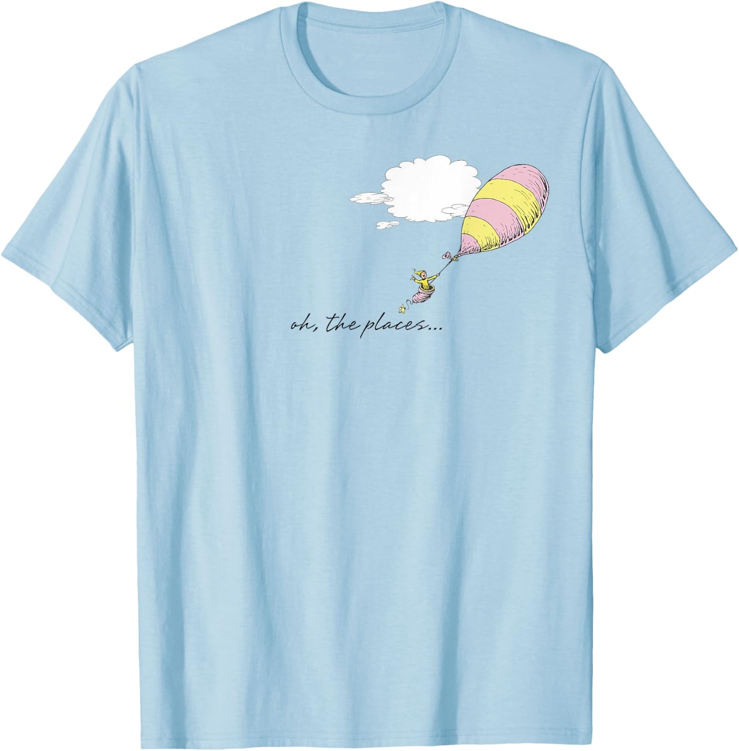 Dr. Seuss Oh the Places You'll Go “Oh, the Places..” Balloon T-Shirt - T-Shirt | Light Blue