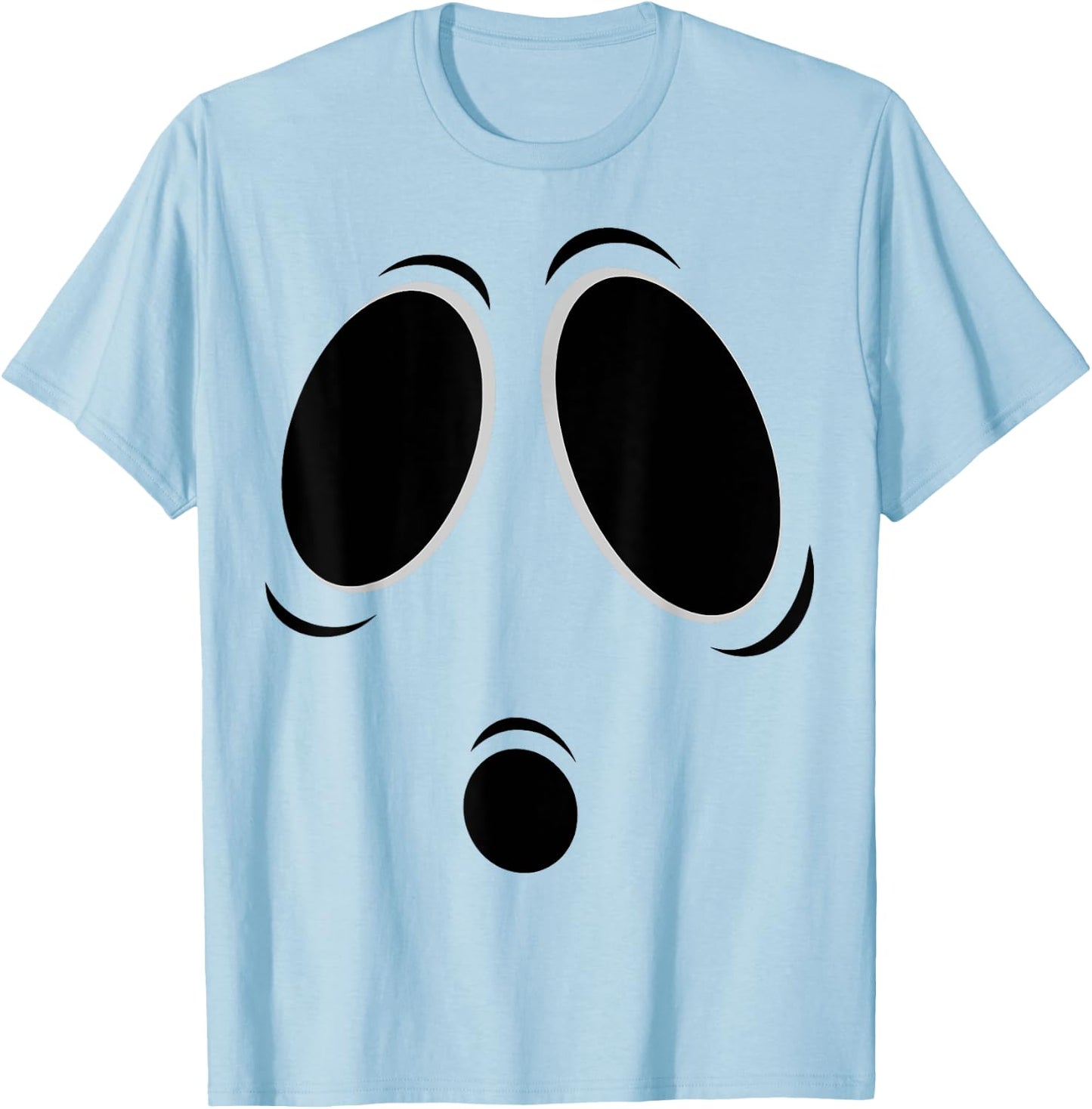 Funny Ghost Graphic Spooky Boo Face Halloween T-Shirt - T-Shirt | Light Blue