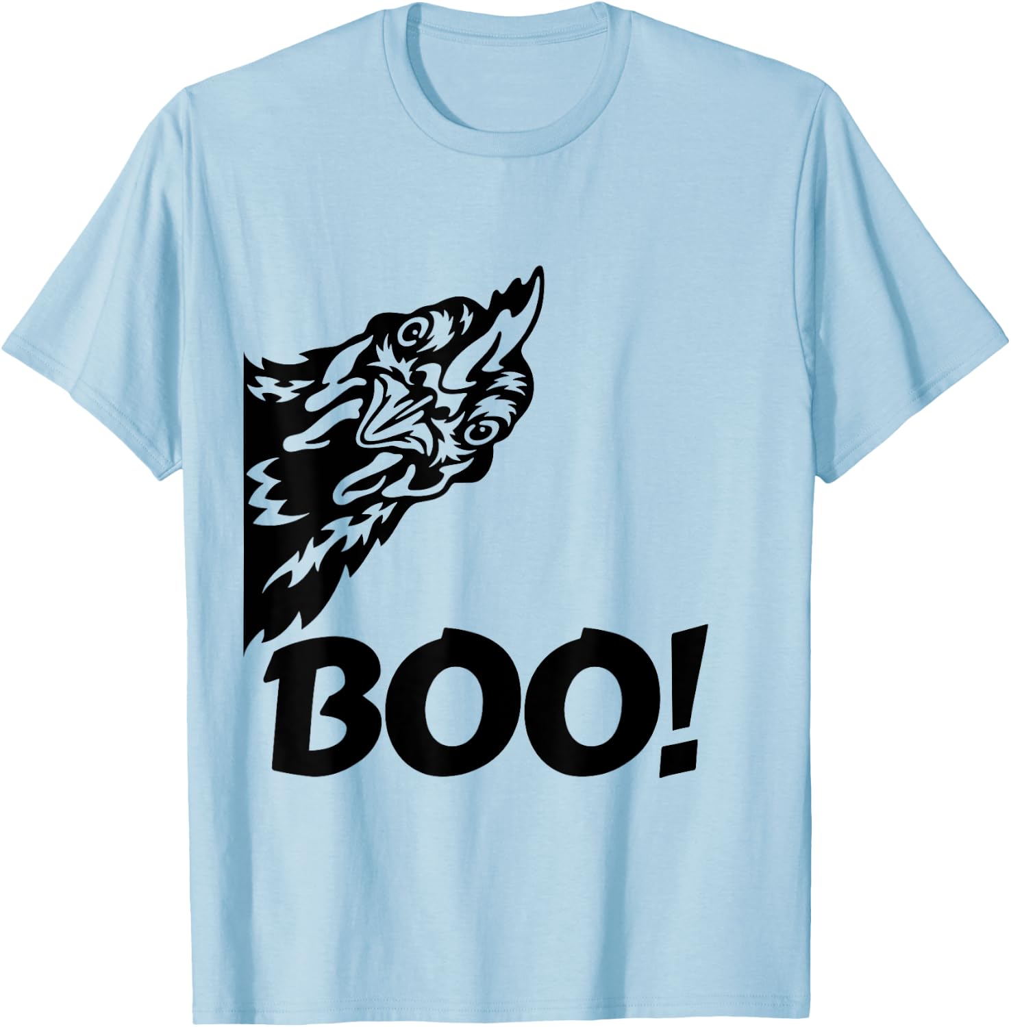 Boo! | Funny Hen Hiding Peekaboo Scary Halloween Chicken T-Shirt - T-Shirt | Light Blue