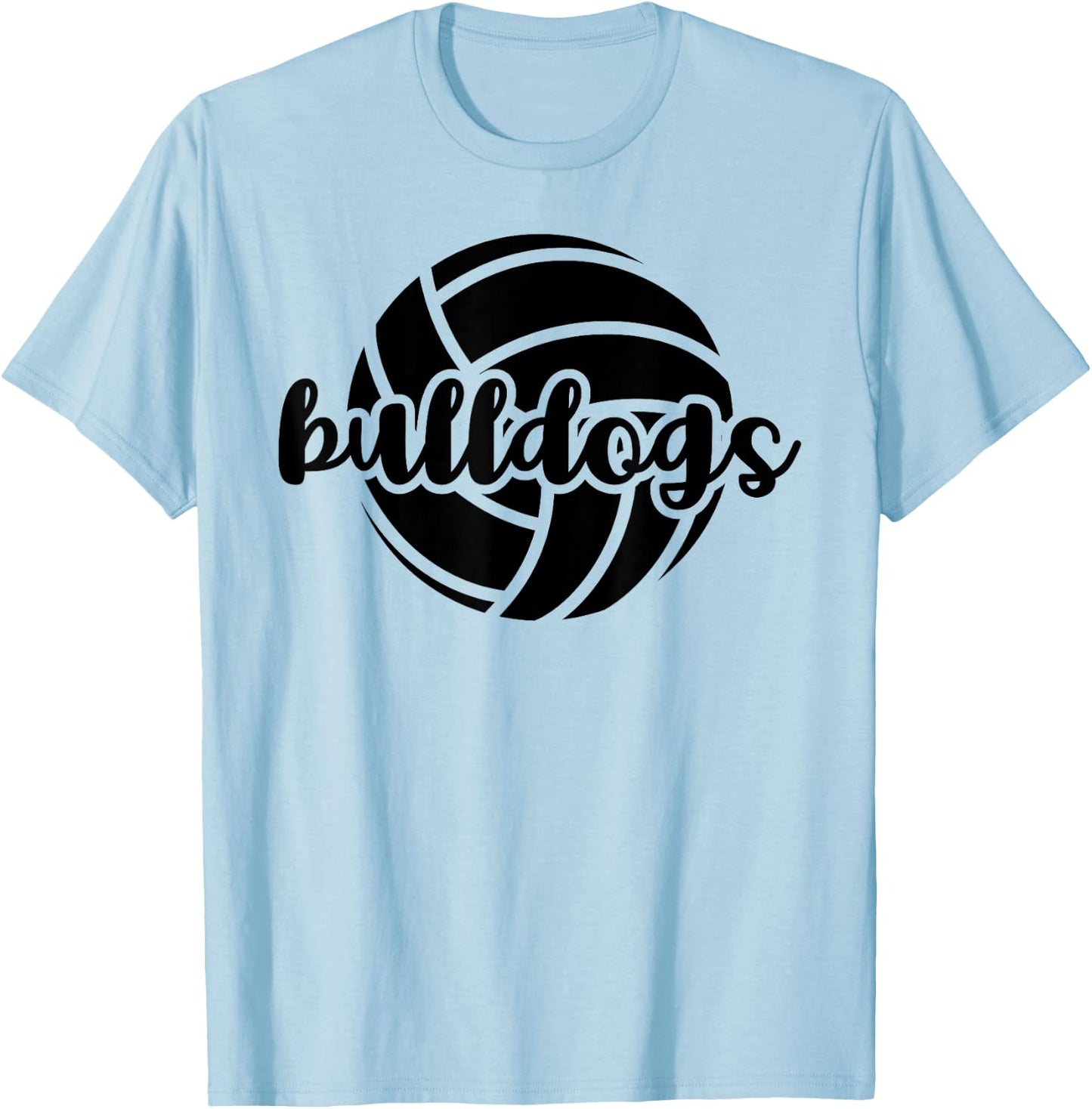 Bulldogs Volleyball Team Mascot School Spirit Game Night T-Shirt - T-Shirt | Light Blue