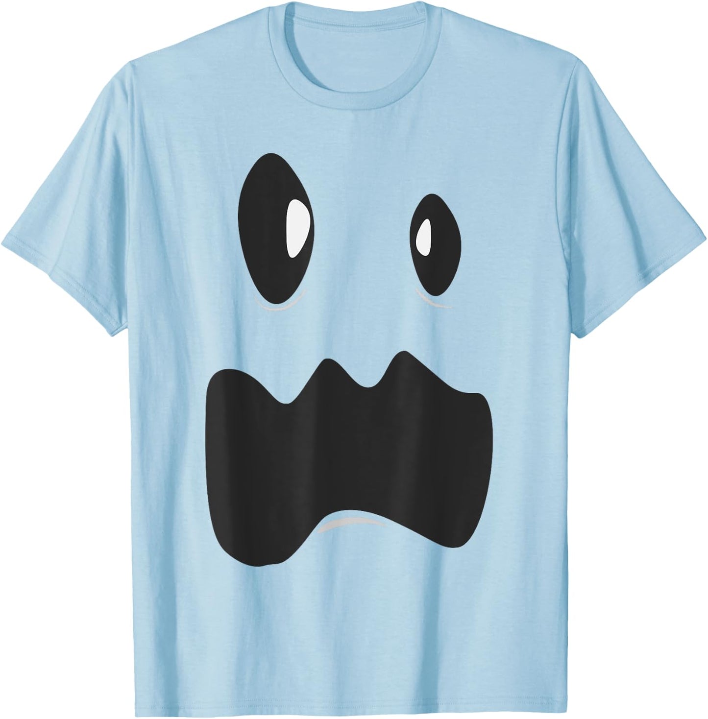 Ghost Face Costume Funny Kids Halloween Outfit Ghoul Face T-Shirt - T-Shirt | Light Blue