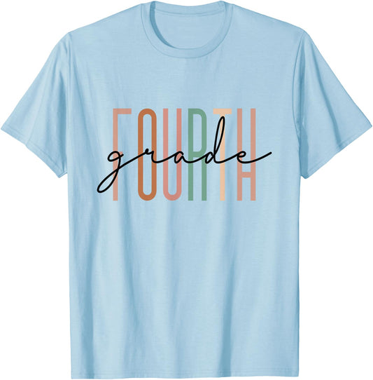 Fourth Grade Girls Boys Teacher Team 4th Grade Squad T-Shirt - T-Shirt | Light Blue