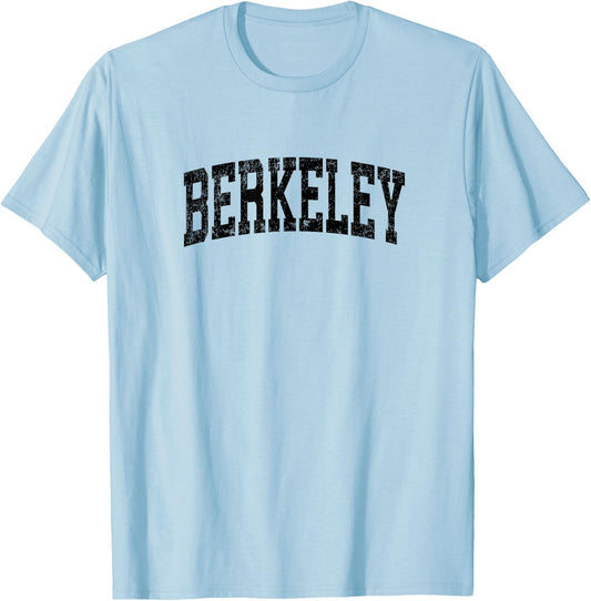 Berkeley California CA Vintage Athletic Sports Black Design T-Shirt - T-Shirt | Light Blue