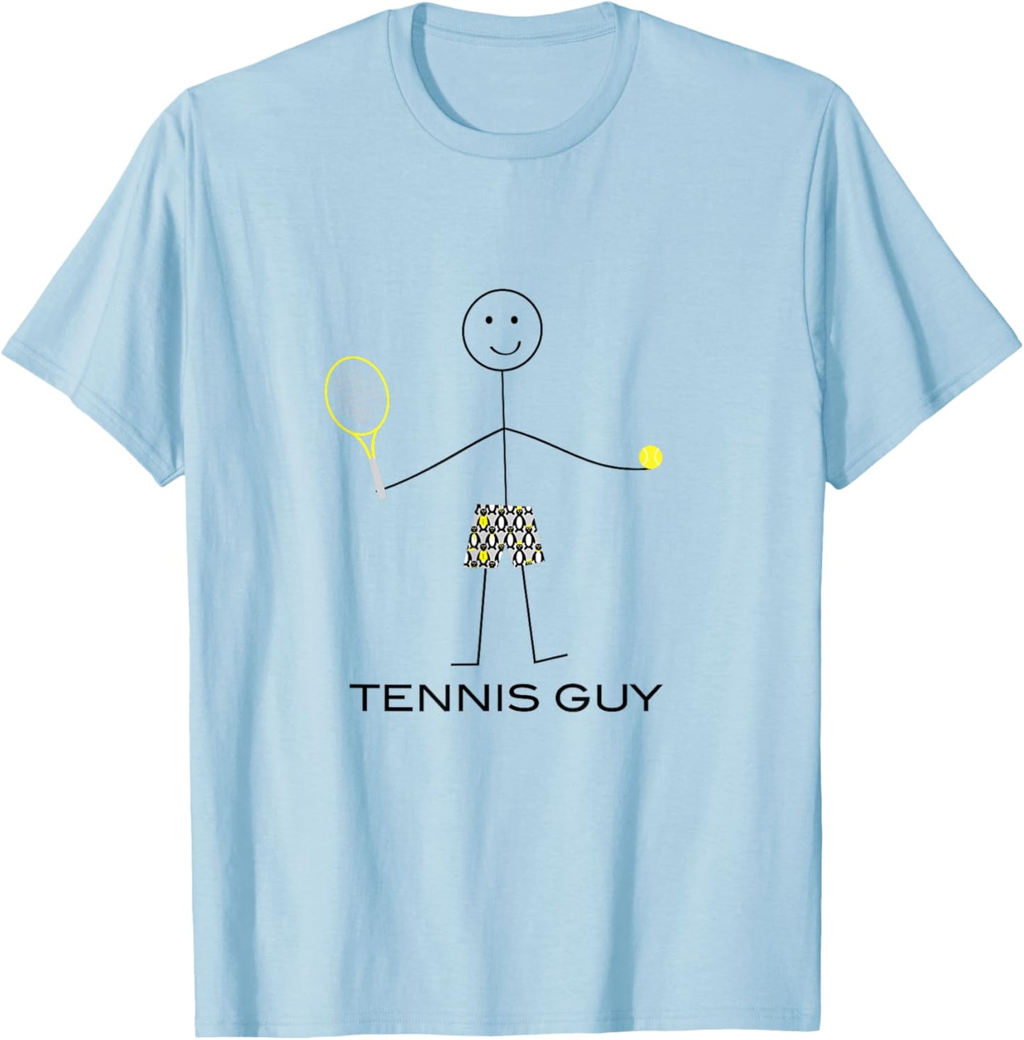 Funny Tennis Design Men, Tennis Player Boys T-Shirt - T-Shirt | Light Blue