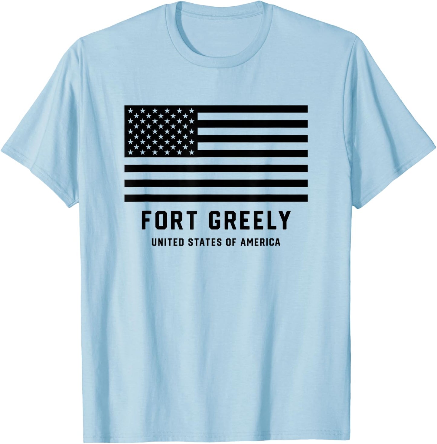 Fort Greeley Alaska USA Military American Flag Armed Forces T-Shirt - T-Shirt | Light Blue