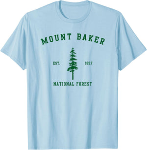 Mount Baker National Forest Explore Washington T-Shirt - T-Shirt | Light Blue