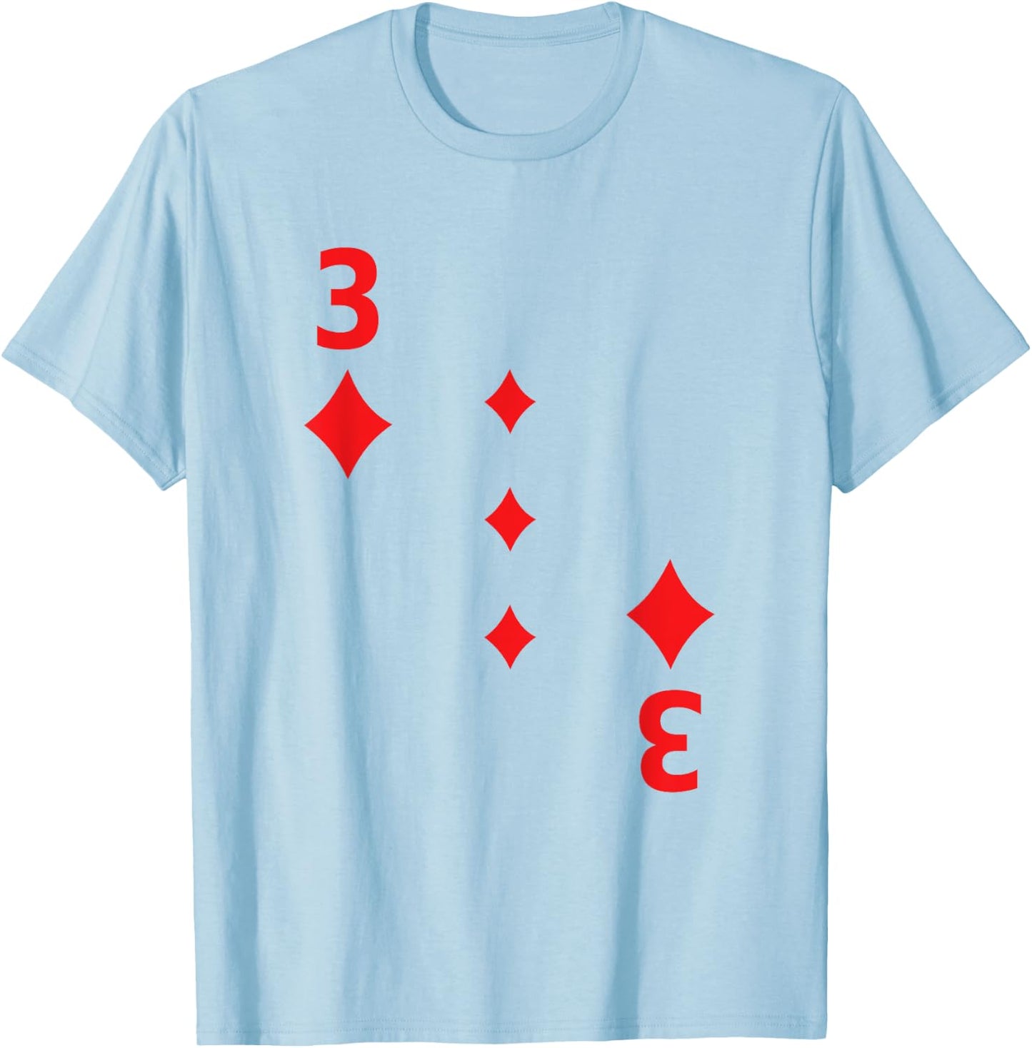 Three of Diamonds Shirt poker playing card Halloween T-Shirt - T-Shirt | Light Blue