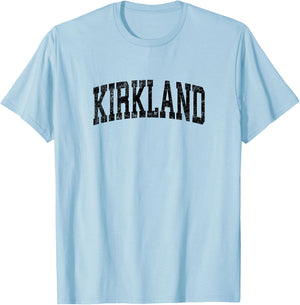 Kirkland Washington WA Vintage Athletic Sports Black Design T-Shirt - T-Shirt | Light Blue
