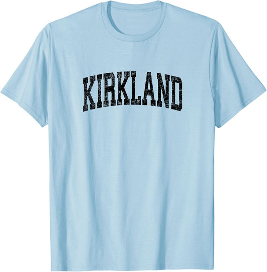 Kirkland Washington WA Vintage Athletic Sports Black Design T-Shirt - T-Shirt | Light Blue