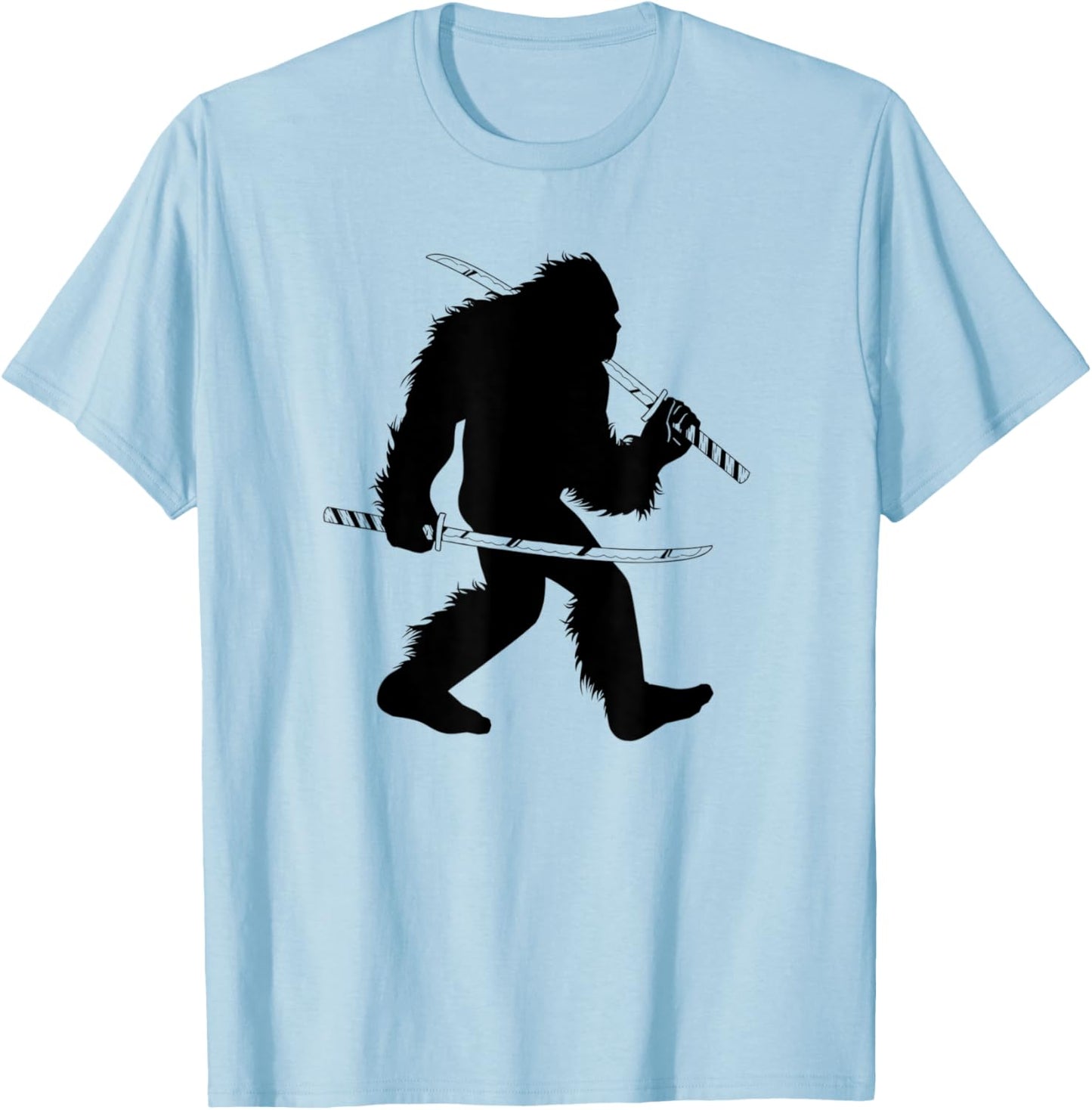 Bigfoot Samurai With Katana Japanese Sasquatch T-Shirt - T-Shirt | Light Blue