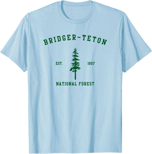Bridger-Teton National Forest Explore Wyoming T-Shirt - T-Shirt | Light Blue