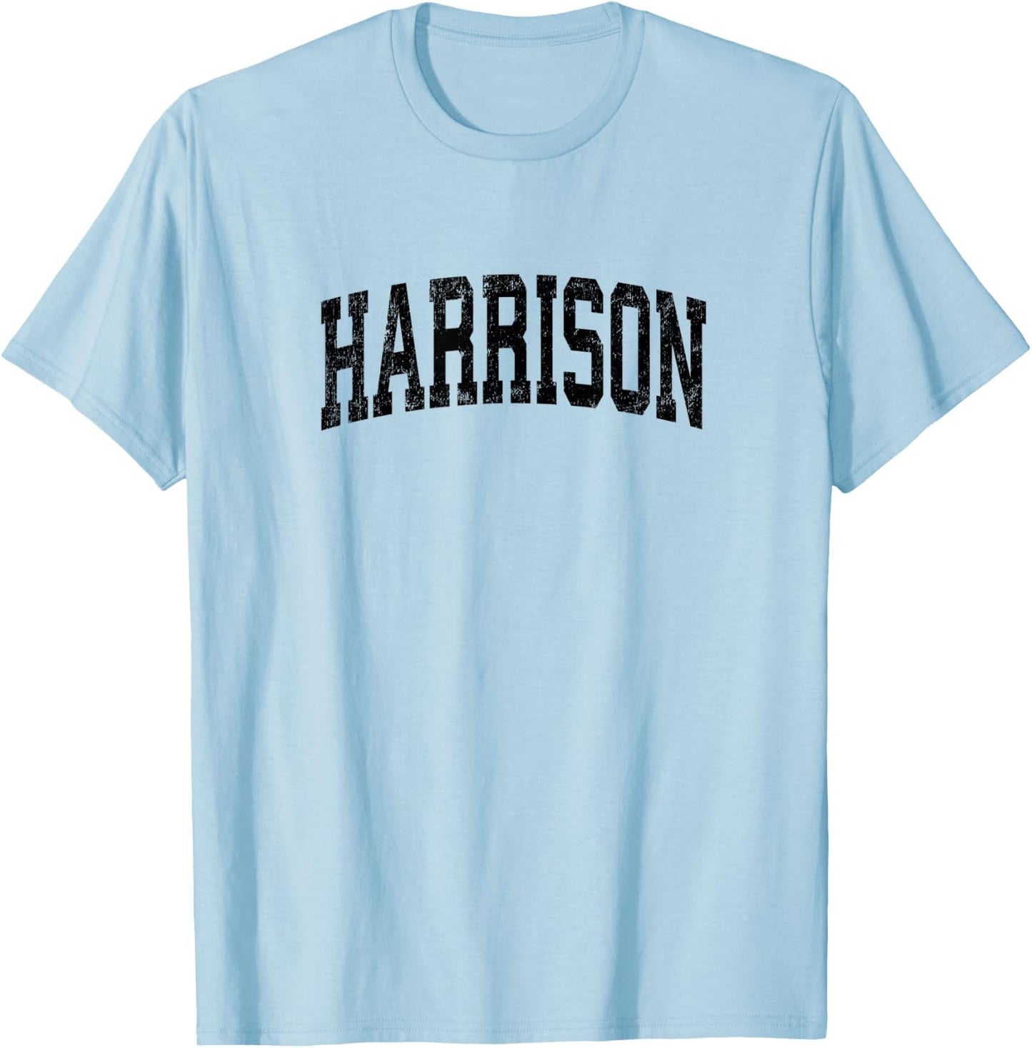 Harrison New Jersey NJ Vintage Athletic Sports Black Design T-Shirt - T-Shirt | Light Blue