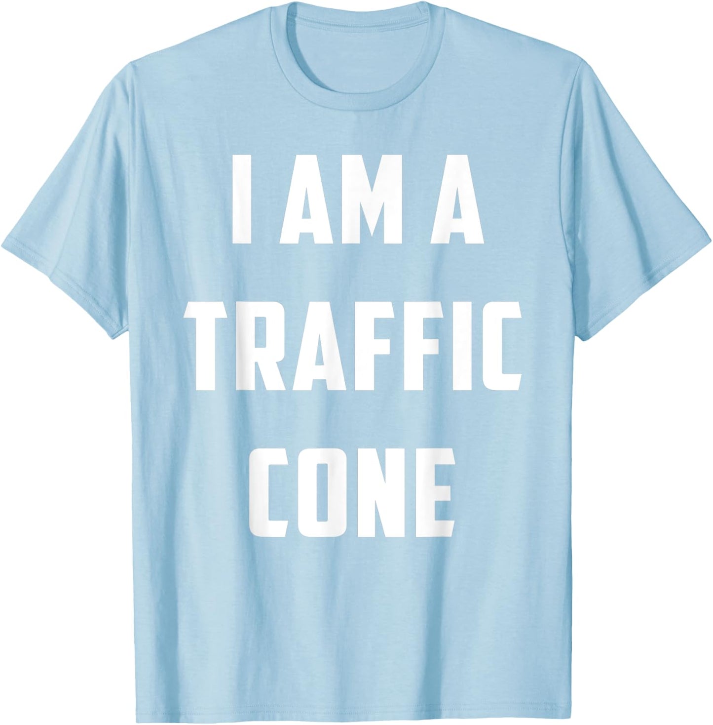 I am a Traffic Cone DIY Halloween Night Party Costume T-Shirt - T-Shirt | Light Blue