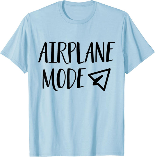 On Vacation Pilot Lazy Airplane Mode T-Shirt - T-Shirt | Light Blue