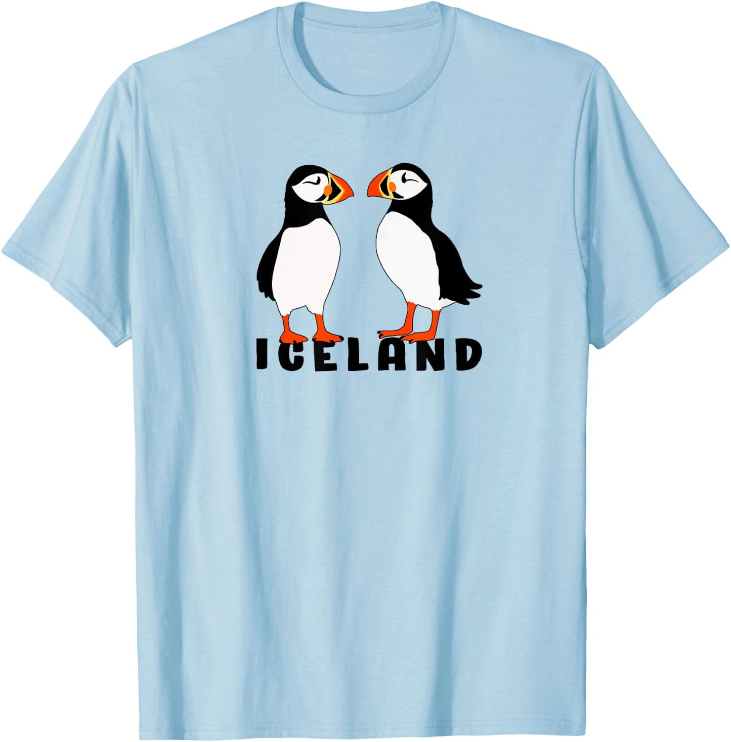 Two Cute puffins from Iceland T-Shirt - T-Shirt | Light Blue