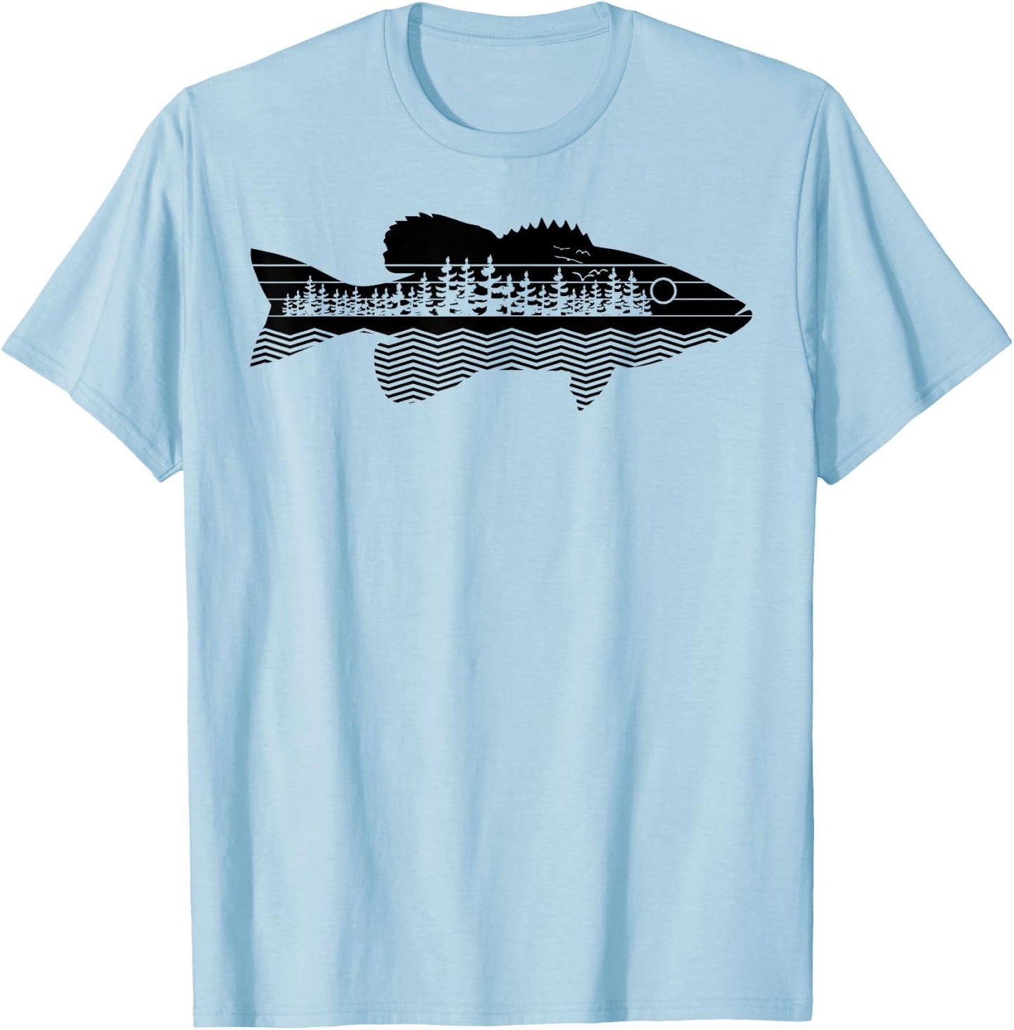 Vintage Nature Outdoor Fishing - Fisher Smallmouth Bass T-Shirt - T-Shirt | Light Blue