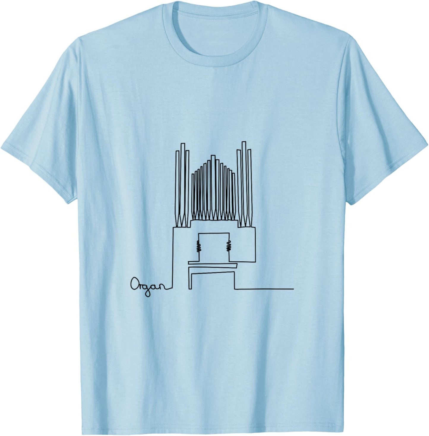 Organist Musician Design One Line Organ Player T-Shirt - T-Shirt | Light Blue