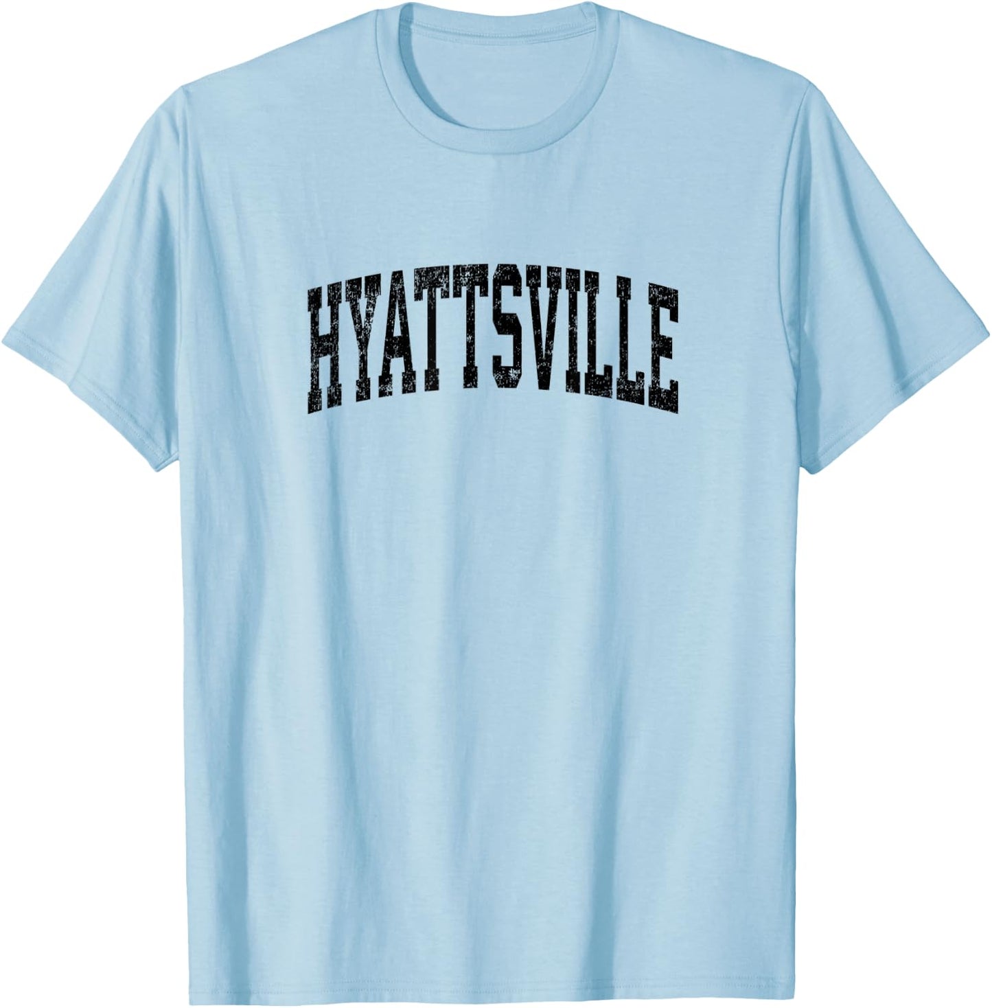 Hyattsville Maryland MD Vintage Athletic Sports Black Design T-Shirt - T-Shirt | Light Blue