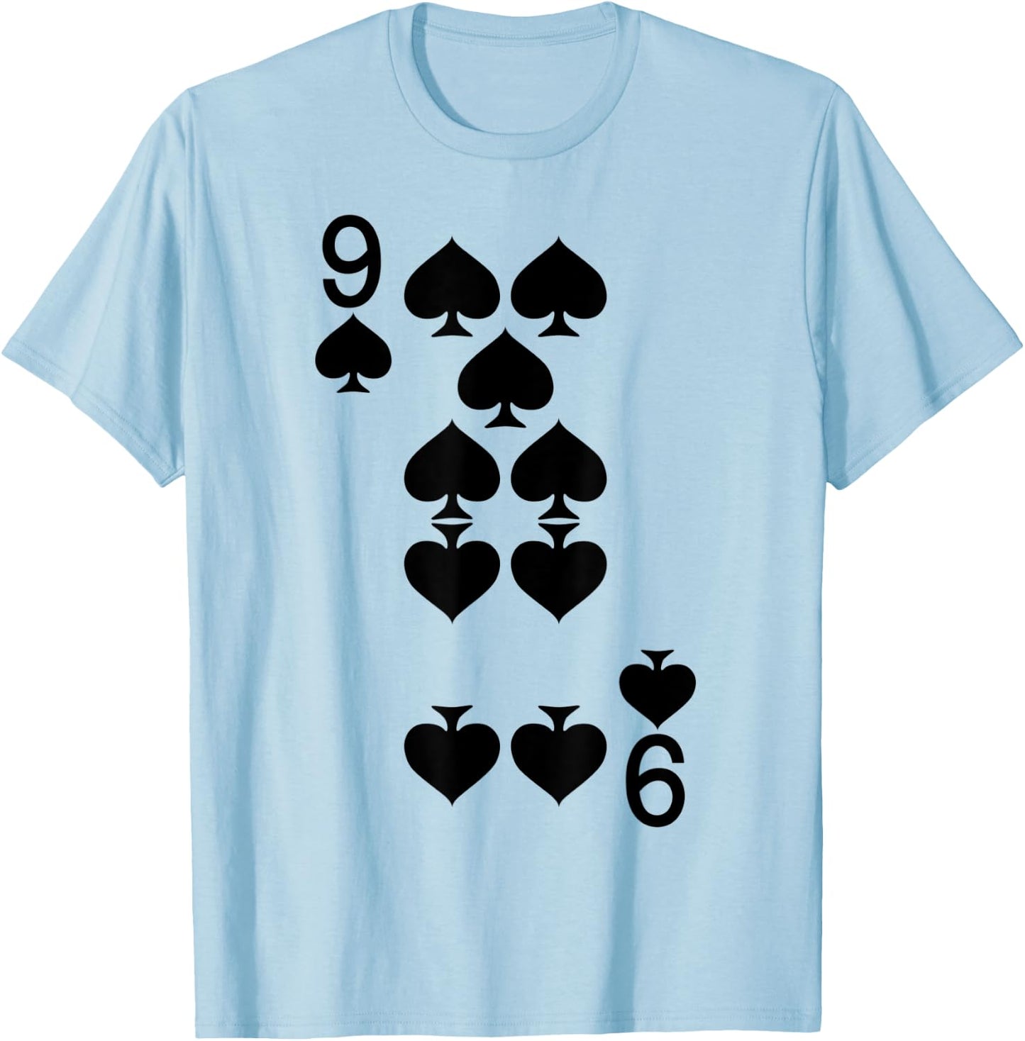 9 of Spades - Playing Card Halloween Costume T-Shirt - T-Shirt | Light Blue