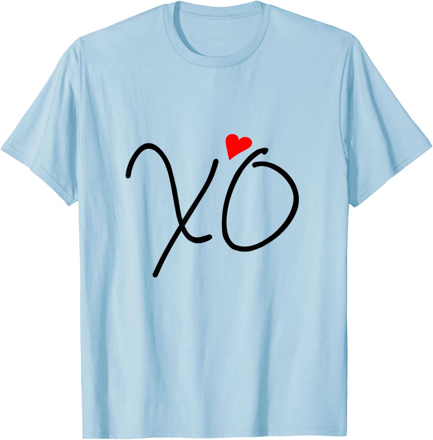 XO XO Kiss Red Heart T Shirt | Cute Kawaii XO Shirt T-Shirt - T-Shirt | Light Blue