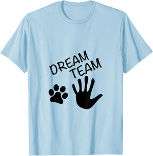 Dream Team Hand Paw Dog Men Women T-Shirt - T-Shirt | Light Blue
