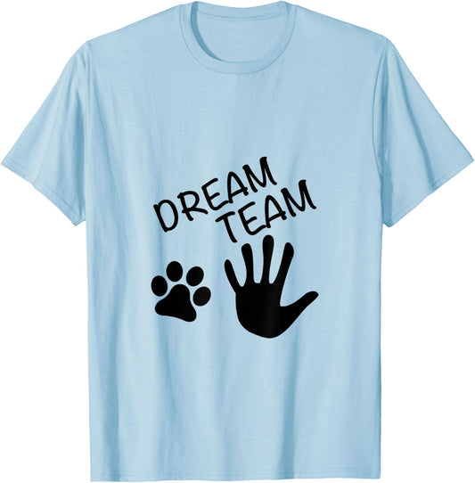 Dream Team Hand Paw Dog Men Women T-Shirt - T-Shirt | Light Blue