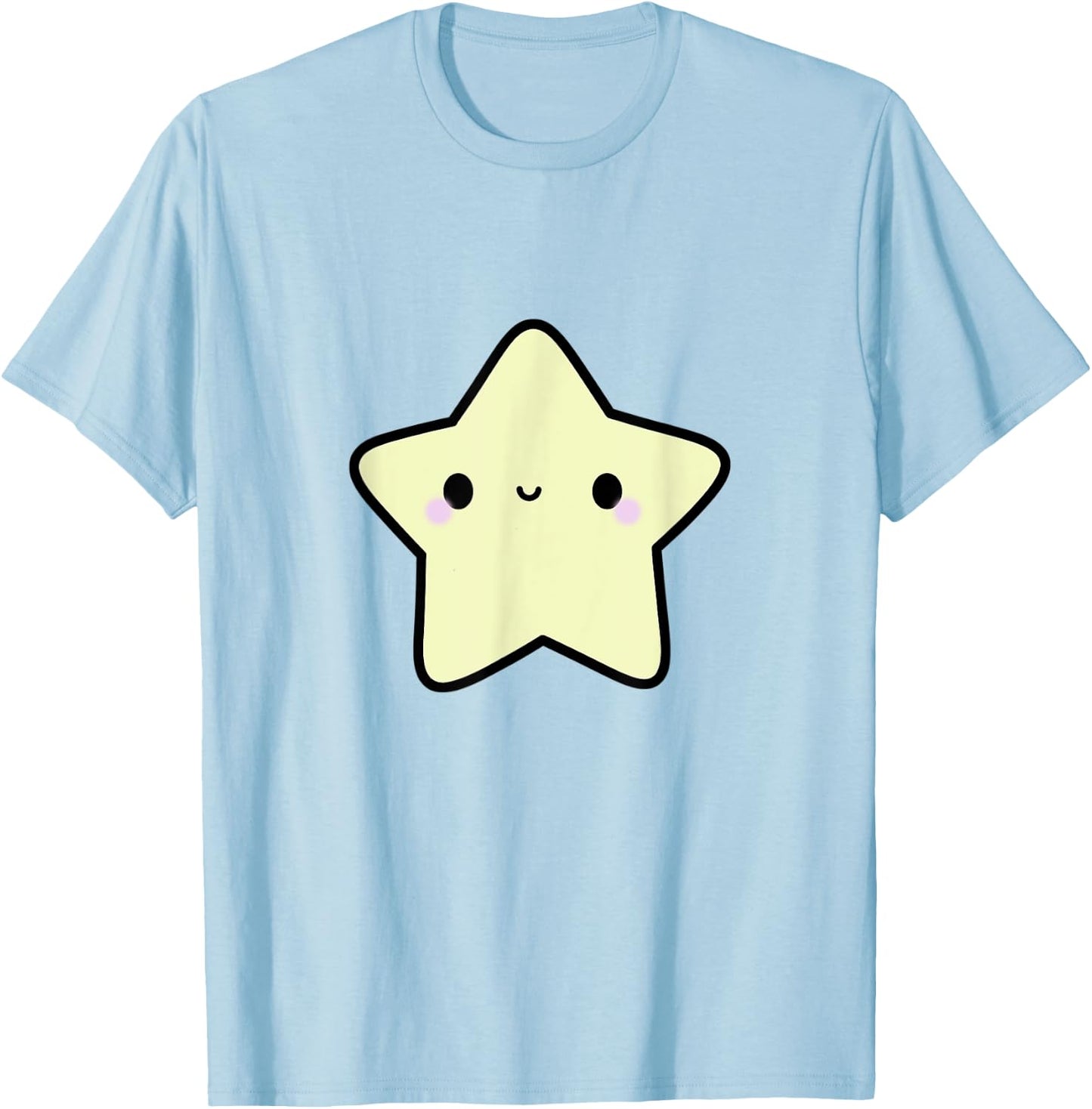 Kawaii Star Design Cute Harajuku Japanese Aesthetic Girls T-Shirt - T-Shirt | Light Blue